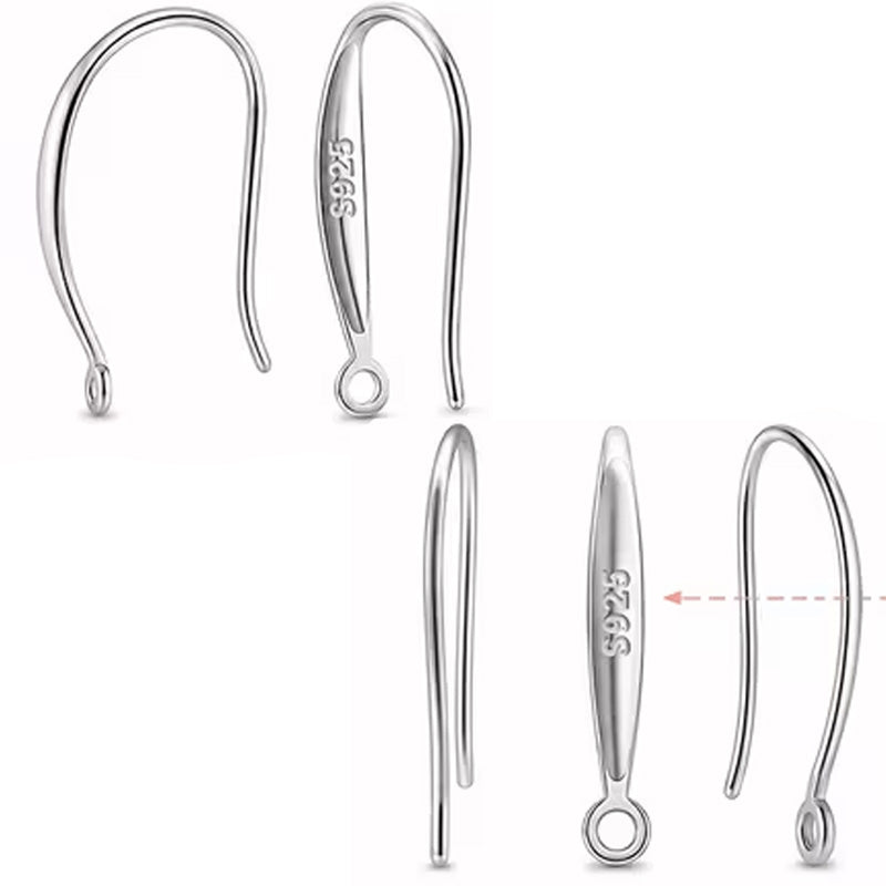 925 Sterling Silver franska örhänge med loop