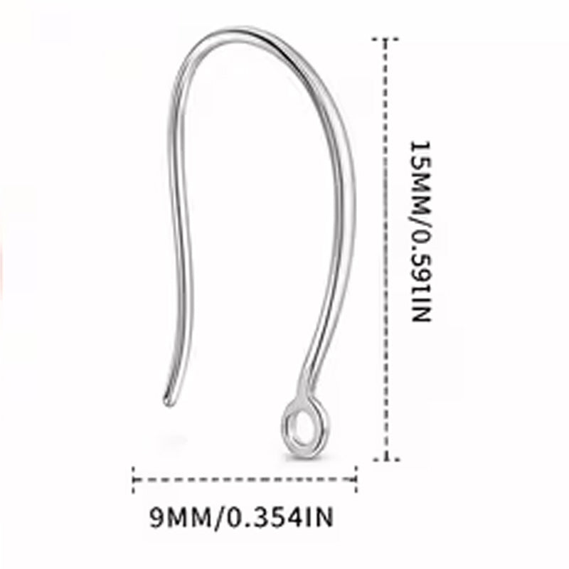925 Sterling Silver franska örhänge med loop