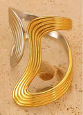 Trendy Color-Contrasting  Geometric Open Ring