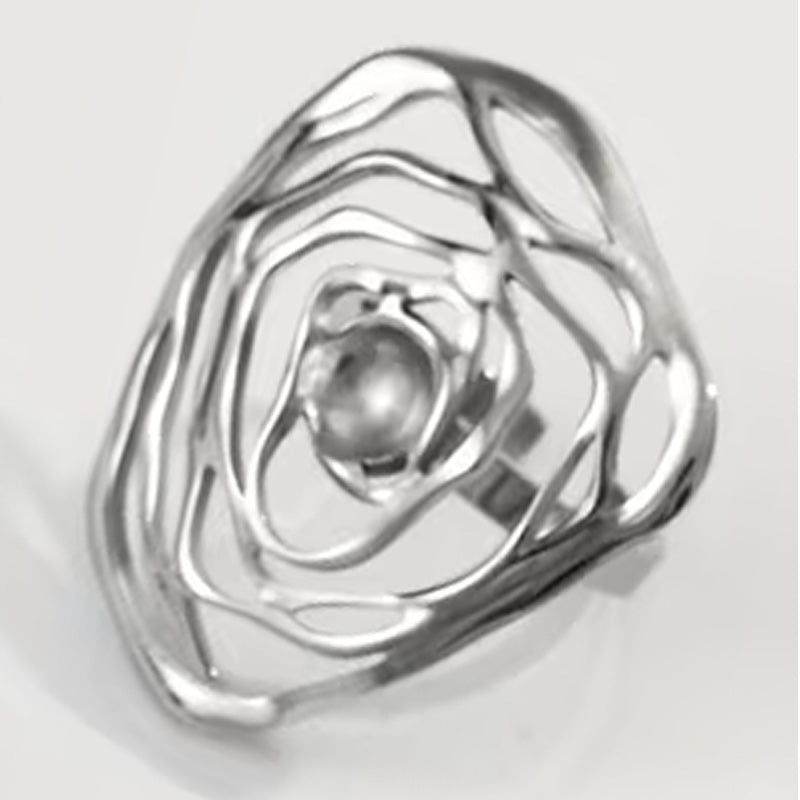 Rostfritt stål ring geometrisk oregelbunden