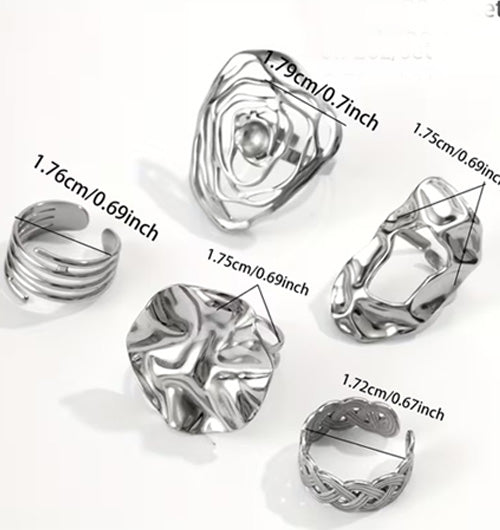 Rostfritt stål ring geometrisk oregelbunden