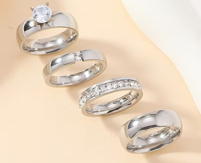 Rostfritt stål strass ringar