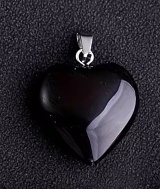 Kristall Obsidian Hjärta Hänge